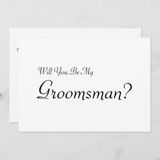 Invitation Serez-vous mon Groomsman avec Man Image (Devant / Derrière)