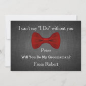 Invitation Serez-Vous Mon Groomsman Black Chalboard Bow ? (Devant)