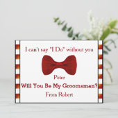 Invitation Serez-Vous Mon Groomsman Black Chalboard Red Bow (Debout devant)