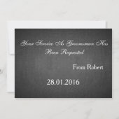 Invitation Serez-Vous Mon Groomsman Black Chalk Board BlueTie (Dos)
