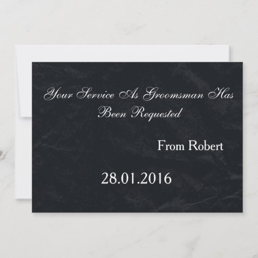 Invitation Serez-Vous Mon Groomsman Black Chalk Board BlueTie (Dos)