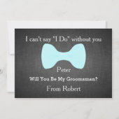 Invitation Serez-Vous Mon Groomsman Black Chalk Board Bow (Devant)