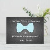 Invitation Serez-Vous Mon Groomsman Black Chalk Board Bow (Debout devant)