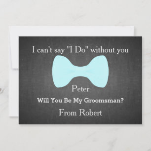 Invitation Serez-Vous Mon Groomsman Black Chalk Board Bow