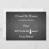 Invitation Serez-Vous Mon Groomsman Black Chalk Board Red Cra (Devant)