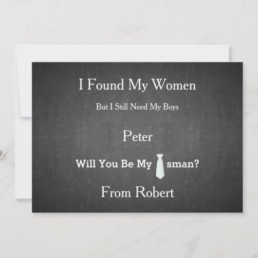 Invitation Serez-Vous Mon Groomsman Black Chalk Board Red Cra (Devant)