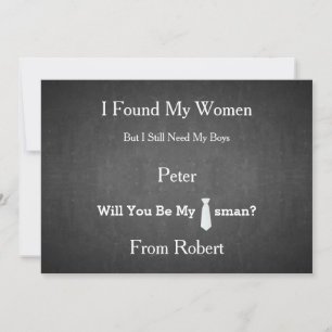 Invitation Serez-Vous Mon Groomsman Black Chalk Board Red Cra