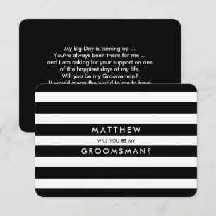 Invitation Serez-vous mon Groomsman ? Blancs noirs