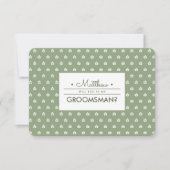 Invitation Serez-vous mon Groomsman ? Branches blanches verte (Devant)