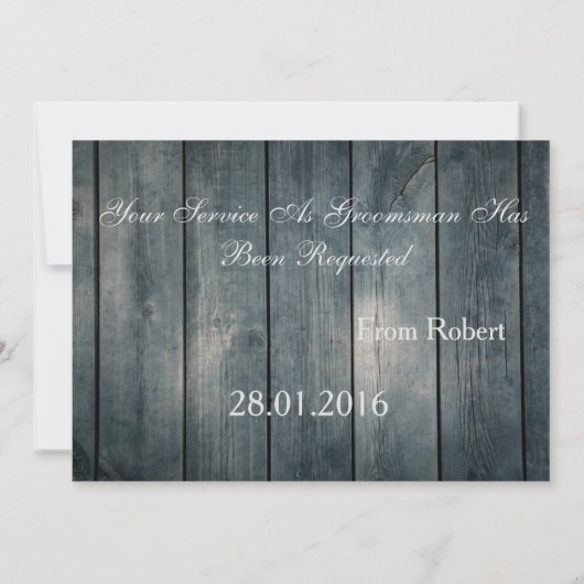 Invitation Serez-Vous Mon Groomsman Cravate blanche en bois I (Dos)