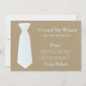 Invitation Serez-Vous Mon Groomsman Cravate blanche et noire (Devant)