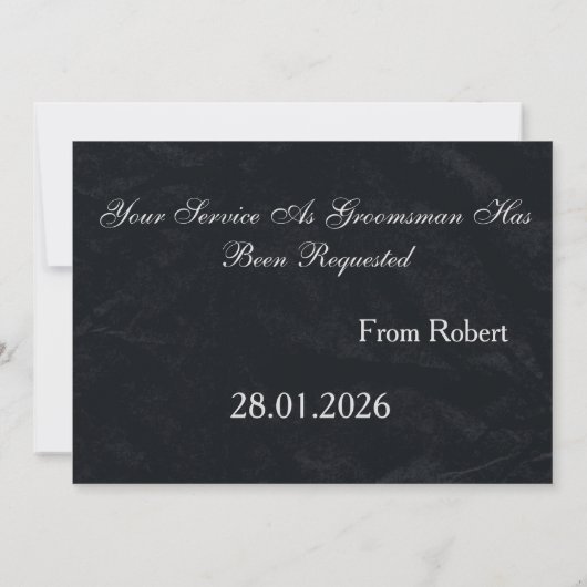 Invitation Serez-Vous Mon Groomsman Cravate blanche et noire (Dos)