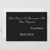 Invitation Serez-Vous Mon Groomsman Cravate blanche et noire (Dos)