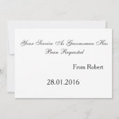 Invitation Serez-Vous Mon Groomsman Gold & White Cravate (Dos)