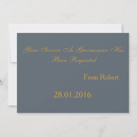 Invitation Serez-Vous Mon Groomsman Gold & White Cravate (Dos)