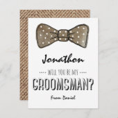 Invitation Serez-Vous Mon Groomsman ? | Groomsmen rustique (Devant / Derrière)