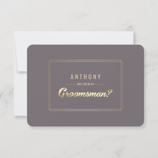 Invitation Serez-vous mon Groomsman ? Mariage d'or Dark Mocha (Devant)