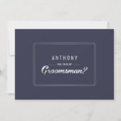 Invitation Serez-vous mon Groomsman ? Mariage en argent bleu  (Devant)