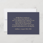 Invitation Serez-vous mon Groomsman ? Marine Blue Gold (Dos)