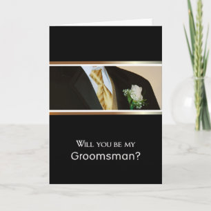 Invitation Serez-vous mon Groomsman ? - Masquez à l'intérieur