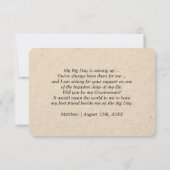 Invitation Serez-vous mon Groomsman ? Papier Botanique Kraft (Dos)