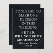 Invitation Serez-vous mon Groomsman ? Personnalisé (Devant / Derrière)