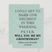 Invitation Serez-vous mon Groomsman ? Personnalisé (Devant / Derrière)