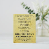 Invitation Serez-vous mon Groomsman ? Personnalisé (Debout devant)