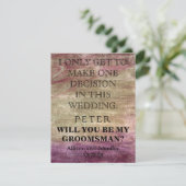 Invitation Serez-vous mon Groomsman ? Personnalisé (Debout devant)