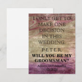 Invitation Serez-vous mon Groomsman ? Personnalisé (Devant / Derrière)