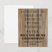 Invitation Serez-vous mon Groomsman ? Personnalisé (Devant / Derrière)