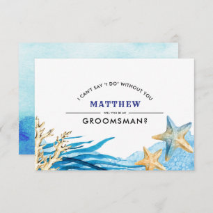 Invitation Serez-vous mon Groomsman ? Plage Starfish