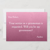 Invitation Serez-vous mon Groomsman ? Proposition (Dos)