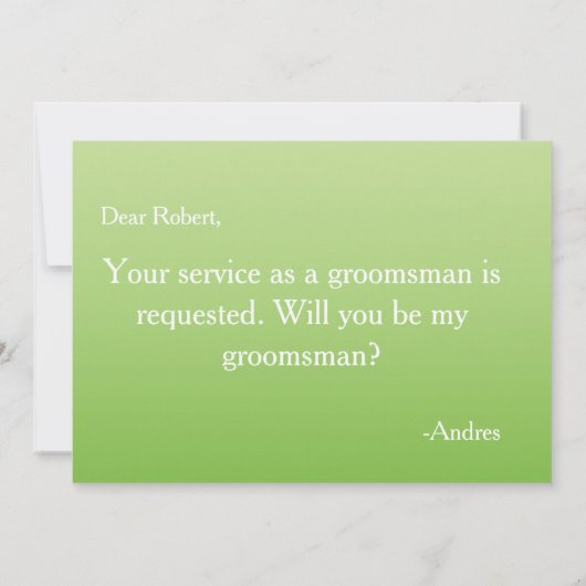 Invitation Serez-vous mon Groomsman ? Proposition (Dos)