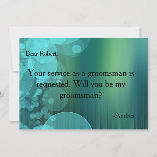 Invitation Serez-vous mon Groomsman ? Proposition (Dos)