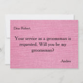 Invitation Serez-vous mon Groomsman ? Proposition (Dos)