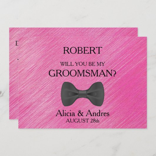 Invitation Serez-vous mon Groomsman ? Proposition (Devant / Derrière)