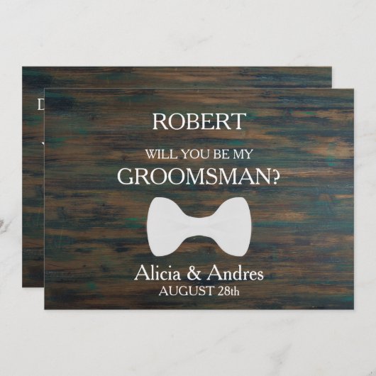 Invitation Serez-vous mon Groomsman ? Proposition (Devant / Derrière)