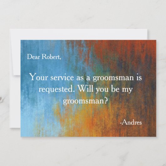 Invitation Serez-vous mon Groomsman ? Proposition (Dos)