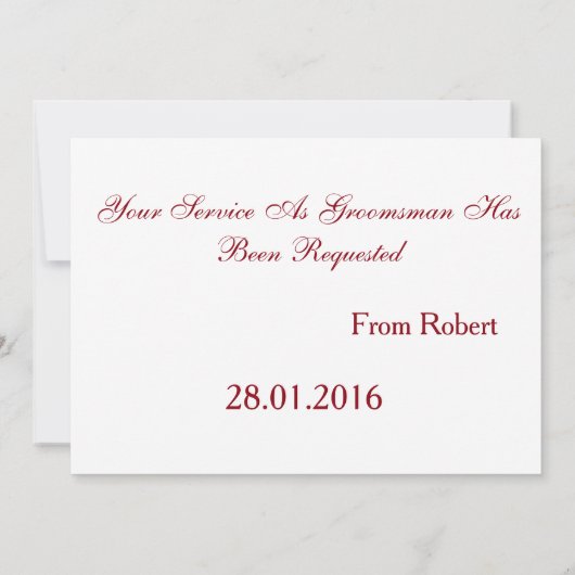 Invitation Serez-vous mon groomsman Red Bow Cravate (Dos)