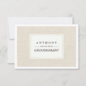 Invitation Serez-vous mon Groomsman ? Texture de Burlap (Devant)