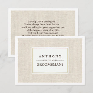 Invitation Serez-vous mon Groomsman ? Texture de Burlap