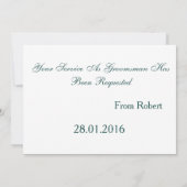 Invitation Serez-Vous Mon Groomsman Turquoise & White Cravate (Dos)