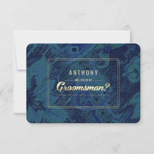Invitation Serez-vous mon Groomsman ? Vert bleu Abstrait (Devant)
