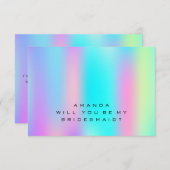 Invitation Serez-Vous Mon Holographe De Femme (Devant / Derrière)