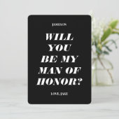 Invitation Serez-vous mon homme d'honneur ? Texte moderne (Debout devant)