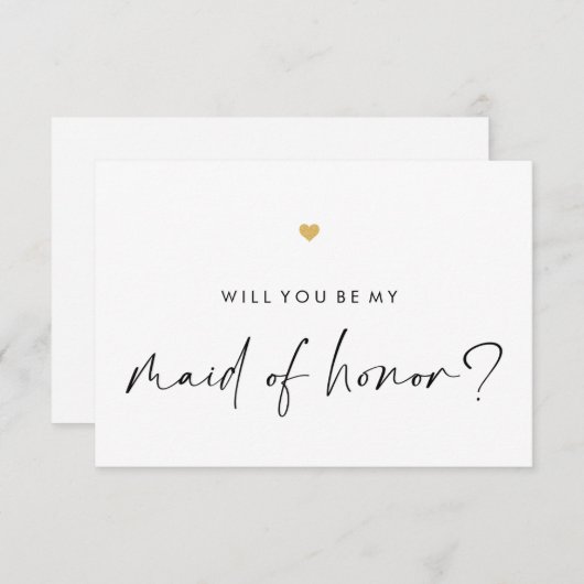 Invitation Serez-Vous Mon Honneur De Femme Script Moderne Gol (Devant / Derrière)