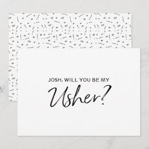 Invitation "Serez-vous mon huissier ? Chic Hand lettré