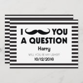 Invitation Serez-Vous Mon Huissier Moustache Rayures Noires (Devant / Derrière)