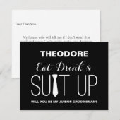 Invitation Serez-vous mon Junior Groomsman ? | Groomsmen (Devant / Derrière)